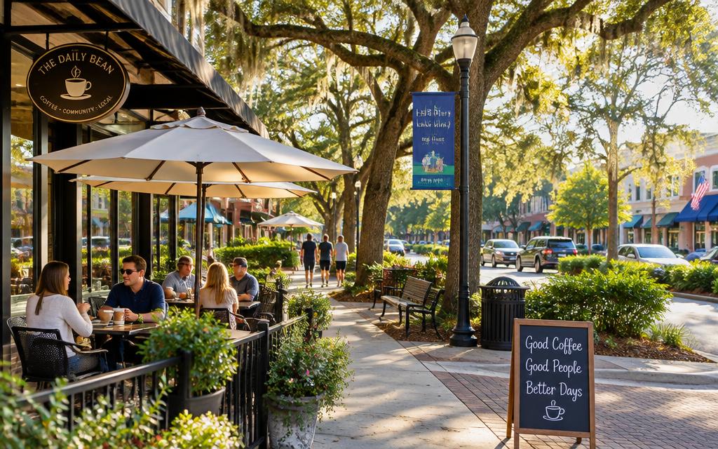 Stroll downtown and grab a coffee